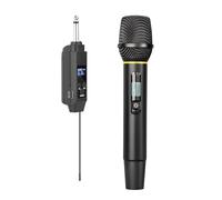 Fafeims Microfonico Wireless, Microfono Portatile UHF con Ricevitore Ricaricabile, Portata 50 M, Uso 5 Ore, per Karaoke Domestico, Feste di Nozze, Canti (1 ricevitore e 1 trasmettitore)