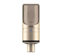 Fafeims Microfono a Condensatore XLR Professionale Prestazioni Tonali Migliorate per Strumento di Canto Dal Vivo in Studio in Lega di Zinco Color Oro 1 Microfono per Telefono PC