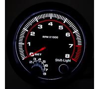 Fafeims Performance di Corse Avanzate, Tachimetro delle Auto Corsa Nera, Misuratore di Misurazione Automobilistica Universale 12 V Ad Alta Precisione, 0-8000 Giri/Min per 4 6 Motori a Cilindri,
