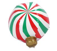 Fafeims Sfera di Natale Gonfiabile a Forma di Caramelle, Palla di Decorazione di Ornamenti per Esterni in PVC con Colore Che Cattura Gli Occhi Brillanti (Modello B Bold Red And Green Stripes)