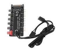 Fafeims Splitter Hub ARGB PWM Compatto, 6 Porte Ventola PWM, 5 Porte ARGB, Adattatore di Alimentazione, Installazione Semplice, per Migliorare le Funzioni di Raffreddamento e Illuminazione del Case