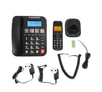 Fafeims Telefono Cordless, Fissa da 2 Pollici con Segreteria Telefonica da 60 Minuti e Blocco Chiamate per Anziani Non Vedenti (BLACK)