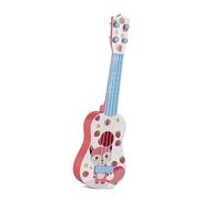 Fafeims Ukulele per Bambini, Chitarra Giocattolo in Plastica a 4 Corde con Design a Fumetti, Strumento Musicale Educativo per Principianti, Giocattolo Giocabile per (Modello volpe alla fragola)