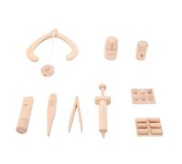 Fafeims Wooden Doctor Kit for Kids, 13 Pezzi Playset Medico con Stetoscopio, Siringa, Finta Giocattoli da Gioco per Bambini di età Compresa tra 3 e 5 Anni