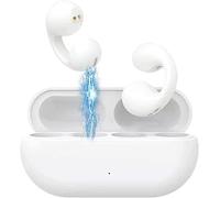 FAFOUR Cuffie wireless per conduzione ossea con clip auricolare, mini cuffie per conduzione ossea, cuffie aperte Bluetooth senza fili per sport da corsa (Bianco)