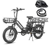 Fafrees Bici Elettrica per Adulti 20"×3.0 Fat Tire Bicicletta Elettrica 48V/12Ah×2 Due Batterie Rimovibile, Capacità di Carico Extra-Large 200KG, Autonomia 140KM, Caschi, Cestino Posteriore, Nero