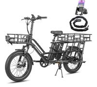 Fafrees Bici Elettrica per Adulti 20"×3.0 Fat Tire Bicicletta Elettrica 48V/12Ah×2 Due Batterie Rimovibile,Capacità di Carico Extra-Large 200KG,Supporto per Telefono,Cestino Posteriore,Nero