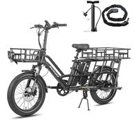 Fafrees Bici Elettrica per Adulti 20"×3.0 Fat Tire Bicicletta Elettrica 48V/12Ah×2 Due Batterie Rimovibile, Capacità di Carico Extra-Large 200KG, Autonomia 140KM,Pompa per Bici,Cestino Posteriore,Nero