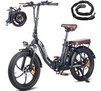 Fafrees Bici Elettrica Pieghevole 36V/18Ah Batteria Rimovibile Bicicletta Elettrica, 20"×3.0 Fat Tire, 7 Velocità, Autonomia di 70-150km Fat Bike Ebike per Adulti, con Schermo LCD, con Lucchetto, Nero