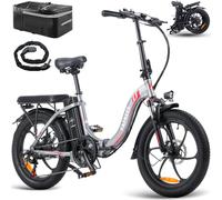Fafrees Bici Elettrica Pieghevole Adulto da 36V16Ah Batteria Rimovibile Motore 250W Bicicletta Elettrica Autonomia di 60-130 km Ebike, Freni a disco idraulici, 7 Velocità,Grigio,con Lucchetto per Bici