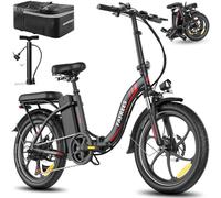 Fafrees Bici Elettrica Pieghevole [Ufficiale] Bicicletta Elettrica per Adult con 250W Motore & 36V20Ah Batteria Rimovibilei 20" E-City Bike Portatile a Pedalata Assistita, Nero, con Pompa