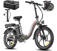 Fafrees Bici Elettrica Pieghevole [Ufficiale] Bicicletta Elettrica per Adult con 250W Motore & 36V20Ah Batteria Rimovibilei 20" E-City Bike Portatile a Pedalata Assistita, Grigio, con Pompa