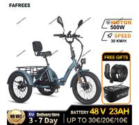 FAFREES F20 Mate triciclo elettrico per adulti a tre ruote biciclette elettriche 750W 110KM potente bici elettrica con batteria rimovibile Standard blue- 21ah