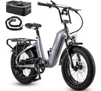 Fafrees F20Master Bici Elettrica per Adulti 48V 22.5AH 1080Wh Bicicletta Elettrica 20" x4.0 Pneumatico Grasso Ebike Autonomia Fino a 160KM, Freni a disco idraulici, Grigio, con Lucchetto Bici