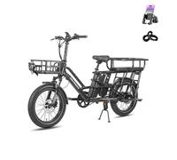 Fafrees FF20 CUV Bici Elettrica Pieghevole Pedalata Assistita, Ebike Uomo Donna Doppia Batteria (48V 24AH) Lunga Autonomia, Bicicletta Elettrica da Città (Sedile posteriore per 2 bambini, Nero)