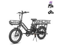 Fafrees FF20 CUV Bici Elettrica Pieghevole Pedalata Assistita, Ebike Uomo Donna Doppia Batteria (48V 24AH) Lunga Autonomia, Bicicletta Elettrica da Città (Esteso-Portapacchi posteriore, Nero)