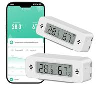 Fagalil Termometro Intelligente Igrometro, 2Pcs Sensore di Temperatura e Umidità WiFi Senza Fili con Avviso di Notifica e Memorizzazione dei Dati Monitoraggio Portatile della Temperatura Ambiente