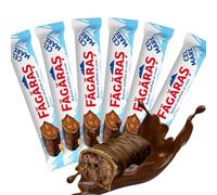 FAGARAS CEL MARE, Barrette al Cioccolato Fondente con Uvetta e Rum, Snack Dolce Glassato, Confezione da 6 Pezzi, 270g