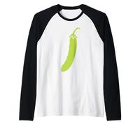 Fagioli Verdi Semplice vegetale Minimalista Fagiolo Verde Maglia con Maniche Raglan
