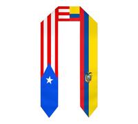 FAGIUCHI Bandiera del Porto Rico Mix Bandiere Ecuador Scialli Laurea Scialli Sash Stola Misto Internazionale Studi Fan National Pride Cheers
