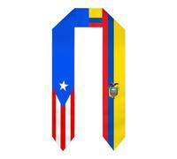 FAGIUCHI Bandiera del Porto Rico Mix Bandiere Ecuador Scialli Laurea Scialli Sash Stola Misto Internazionale Studi Fan National Pride Cheers