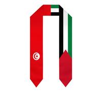 FAGIUCHI Bandiera della Tunisia Mix Bandiere della Palestina Scialli Laurea Scialli Sash Stola Misto Internazionale Studi Fan National Pride Cheers