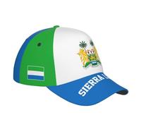 FAGIUCHI Cappello da baseball con bandiera della Sierra Leone, stampa 3D, cappello a righe per escursioni all'aperto, ciclismo, nero, Nero , 7 1/8-7 1/4