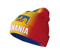 FAGIUCHI Romania Font Adulto Knit Hat Slouchy Beanie Full Print Cappelli Skull Inverno Caps Nero, Nero , 7 1/8-7 1/4