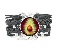 Faglia,Infinito,Avocado,Frutta,Amore,Regolabile,Pelle,Intrecciato,Bracciale
