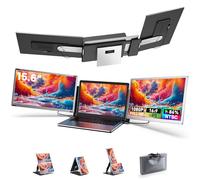 Fagomfer Estensore per schermo portatile S6, argento, 15,6 pollici, FHD 1080P, 86% NTSC, triplo monitor per laptop, compatibile con Windows, Mac, DeX, Chrome, desktop, mini PC