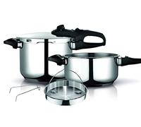 Fagor Duo Pentola a Pressione 6 + 4 L Induzione, Acciaio Inox 18/10, 2 Livelli di Pression - acciaio inox 81OPFGDU46C