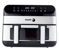 FAGOR FGF10, 10 l, 2400 W FRIGGITRICE AD ARIA, capacità 10 l, Max potenza 2400 W, 8 programmi, da 80 °C a 200 °C, Argento, Nero