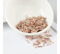 Fagoritime Perline in Tubo di Vetro | Perline di tromba in vetro ceco con nucleo in argento multicolore da 2x6 mm for gioielli fai da te(Champagne)