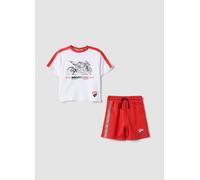 FAGOTTINO, Completo Jogging Rosso E Bianco Ducati In Puro Cotone Per Bimbo Over Fit, Bambino, Bianco, Taglia: 18-24