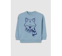 FAGOTTINO, Felpa Da Bimbo In Puro Cotone Azzurra Vestibilità Over Con Stampa E Scollo Rotondo, Bambino, Azzurro, Taglia: 12-18