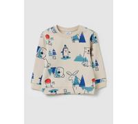 FAGOTTINO, Felpa In French Terry Stampa Animali Del Polo, Bambino, Bianco, Taglia: 18-24