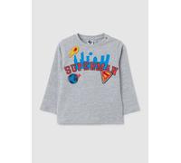 FAGOTTINO, Maglia Da Bambino In Cotone Grigia Con Superman, Grigio, Taglia: 9-12