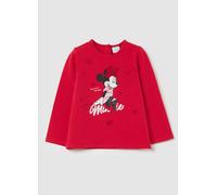 FAGOTTINO, T-shirt Maniche Lunghe Stampa Minnie, Bambina, Rosso, Taglia: 9-12