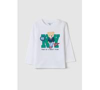 FAGOTTINO, T-shirt Maniche Lunghe Stampa "part Of A Great Team", Bambino, Bianco, Taglia: 24-30
