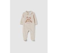 FAGOTTINO, Tutina In Velour Con Piedini Ricamo Cip & Ciop, Neonata, Beige, Taglia: 0-1