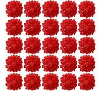 FagusHome 30 teste di ortensie artificiali in seta, fiori e steli, ortensie finte, per la decorazione della casa e del matrimonio (rosso)