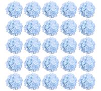 FagusHome 30 teste di ortensie artificiali in seta, fiori e steli, ortensie finte, per la decorazione della casa e del matrimonio (blu)
