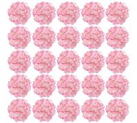 FagusHome 30 teste di ortensie artificiali in seta, fiori e steli, ortensie finte, per la decorazione della casa e del matrimonio (rosa scuro)
