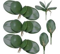 FagusHome 6 Pz Foglie d'orchidea phalaenopsis Artificiale con Radici aeree 26cm Verde Fiori Finti Orchidea Finta Foglie Decorative (6Pcs)