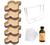 FAH Kit Stampo per Colomba 1Kg (5pz) + Spillone con Supporto + Sacchetti e Chiusure + Aroma di Arancia 100 ml. - Forme per Colomba Pasquale in Carta Naturale Resistente al Calore 220°C