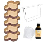 FAH Kit Stampo per Colomba 750 gr. (5pz) + Spillone con Supporto + Sacchetti e Chiusure + Estratto di Vaniglia Bourbon 100ml - Forme per Colomba Pasquale in Carta Naturale Resistente al Calore 220°C