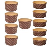 FAH - Stampi Misti per Panettone 750 gr, 10 pz - Realizza Panettoni Alti e Bassi - Pirottini Panettone Professionale di Carta Ondulata di Pura Cellulosa in Microonda, Resistente al Calore 220°C