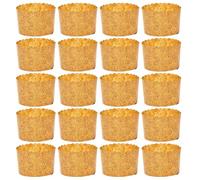 FAH - Stampo Mini Panettone 80 gr - 20 Stampi per Panettoncino, Pirottini Panettone Professionale, Carta Naturale di Pura Cellulosa Resistente al Calore 200°C, Forme Cottura per Panettoni