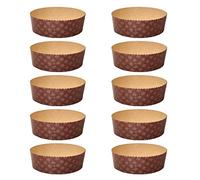FAH - Stampo per Panettone Basso 750 gr Qualità Premium (10 pz) - Pirottini Panettone Professionale di Carta Ondulata di Pura Cellulosa in Microonda, Resistente al Calore 220°C