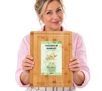 FAH - Tagliere in Legno Bamboo da Cucina Professionale, per Tagliare Pane | Carne, Formaggi, Servire, Aperitivo - Materiale Naturale e Antibatterico